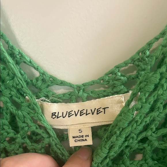 Green Crochet Fringe Top - Picture 4 of 5